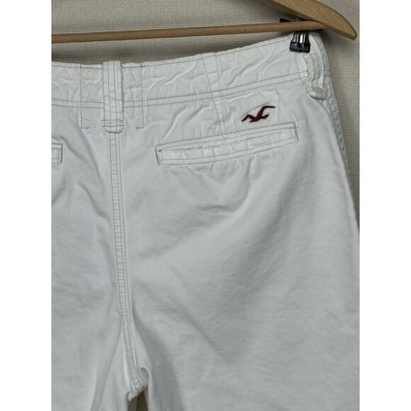 Hollister Men’s Off White Chino Shorts Top Stitched Size 32”x9” Button Fly - Picture 11 of 14